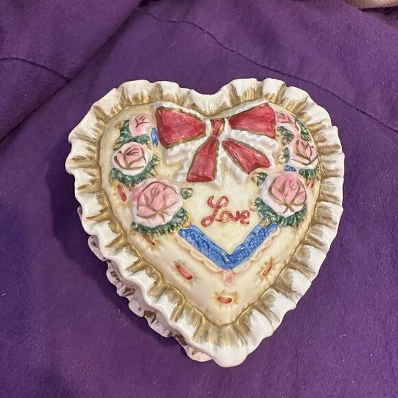 Fitz and Floyd Other - Fritz and Floyd small heart shaped ceramic trinket box